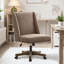 Chaise de bureau pivotante en chenille Mellins-2079463135