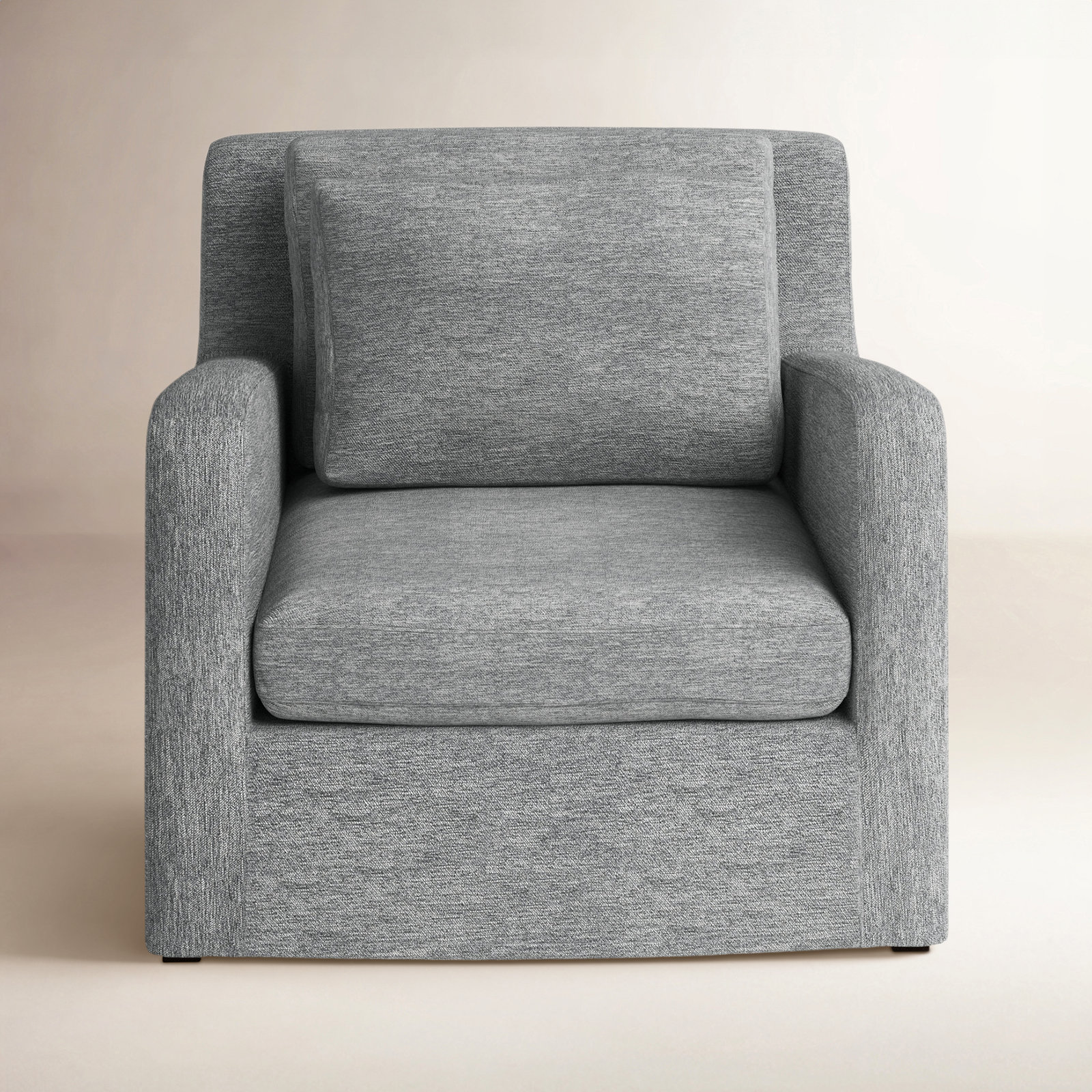 Nessa Upholstered Club Chair, Castlerock Gray Basketweave