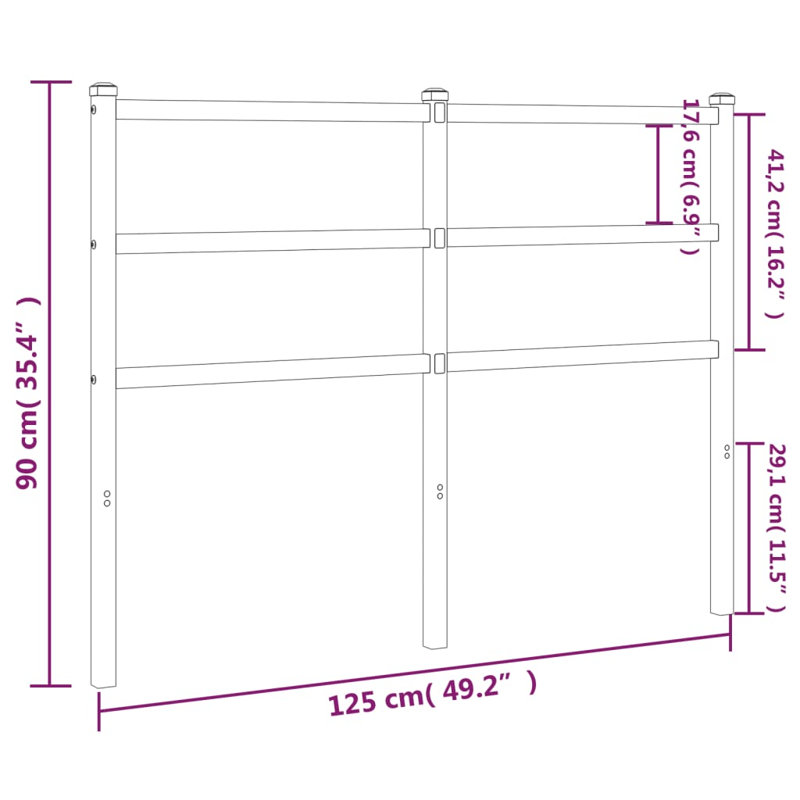 Oberly Metal Headboard, White, 125cm W