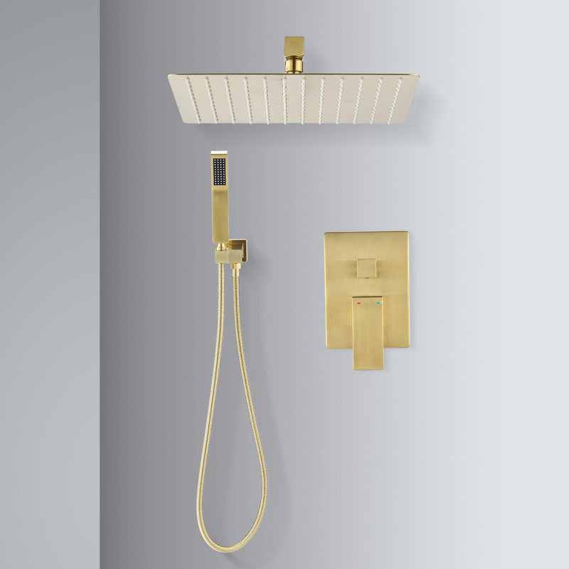 Système de douche complet avec valve brute, Or