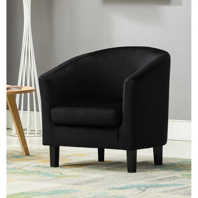 Petty Upholstered Barrel Chair, Black