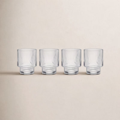 Modulus Vapor Ribbed Drinking Glass
