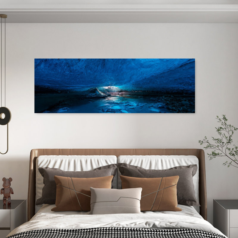 Art glacial éthéré, rivière, grotte, rivière, H 20 po x l 60 po
