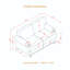 Causeuse 59,5 po en tissu de polyester moderne et classique.