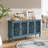 Buffet Cabinet with Floral Carvings with Solid Wood Legs-1415385257