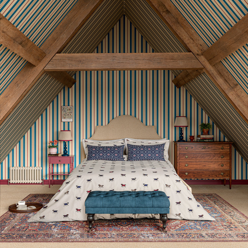 Dressage Horses Cotton Duvet Cover Set, King Size Duvet Cover + 2 Pillowcases