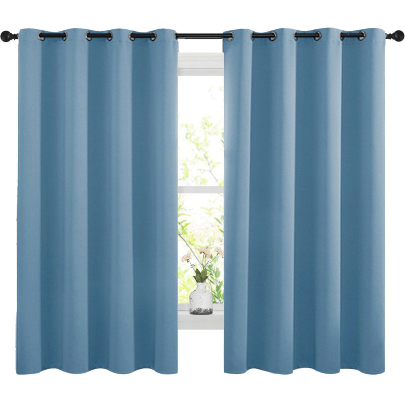 2 Panels Blackout Curtains Panels For Window, Window Treatment Thermal Insulated Solid Grommet Blackout Drapes For Bedroom (58*86 Inch)