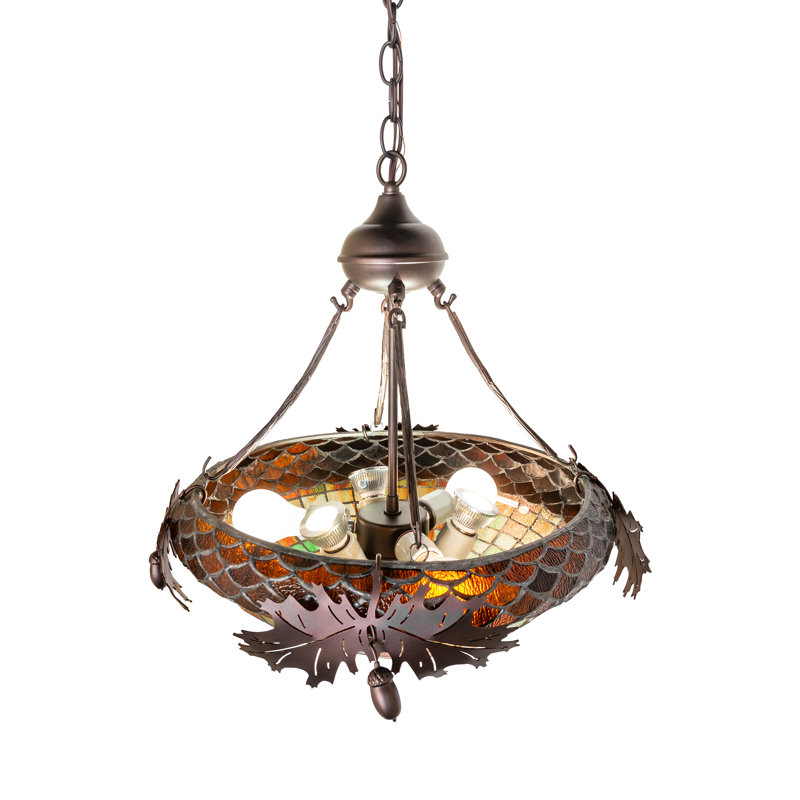 21" Wide Greenbriar Oak Inverted Pendant