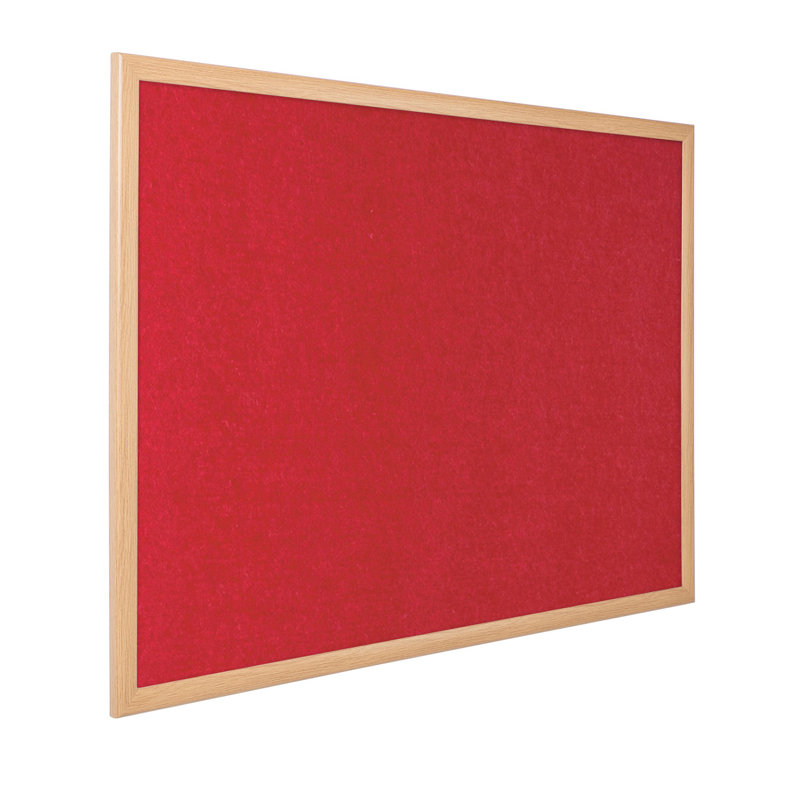 Wall Mounted Bulletin Board, 60cm H x 90cm W, Red