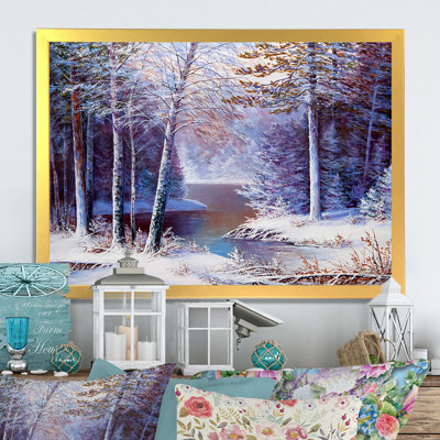 «Sunshine Through Snowy Winter Landscape», reproduction d'art sur toile