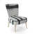 Striped White/Black Polyester Blend selected