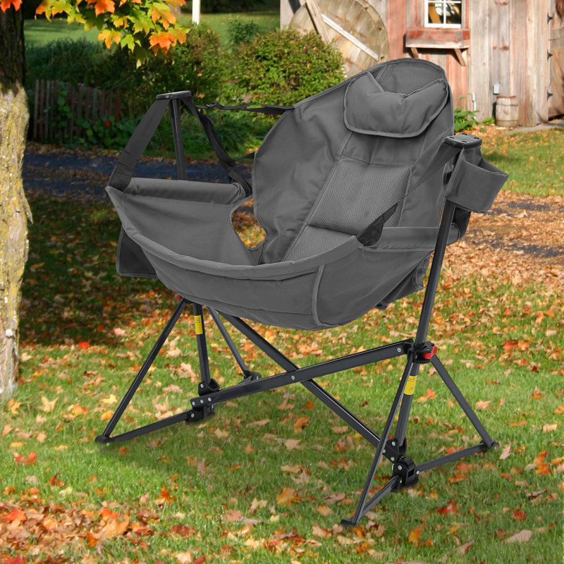 Chaise de camping hamac avec sac de rangement, Gris