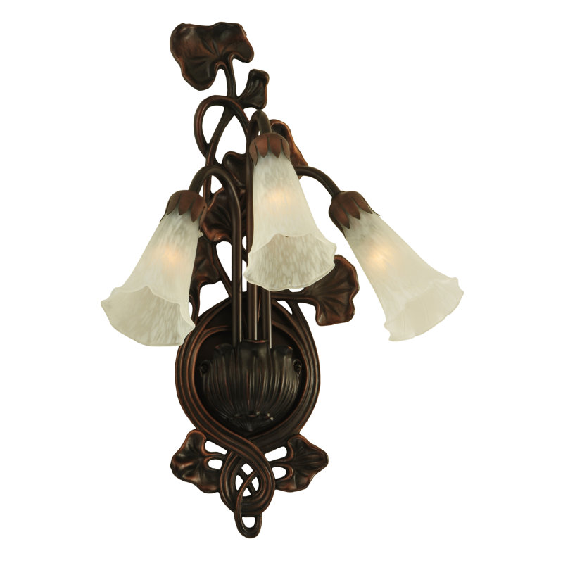 Meyda Tiffany & Stained Glass 3 - Light Armed Sconce, White