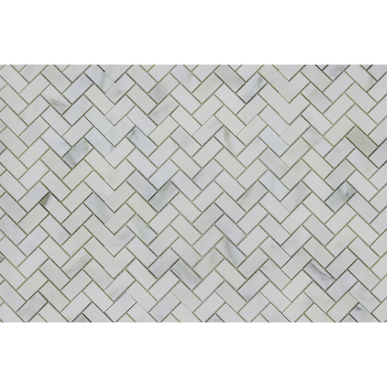1x2 CALACATTA ORO HERRINGBONE POL