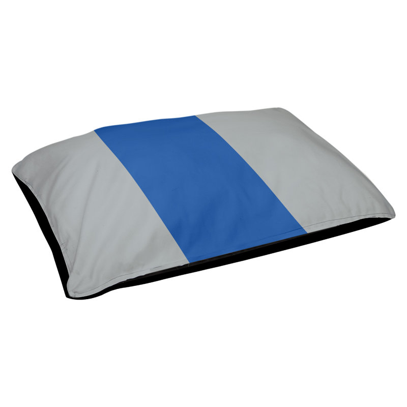 Coussin rectangulaire designer Atlanta, Moyen (L 30 po x l 40 po), Gris / bleu royal