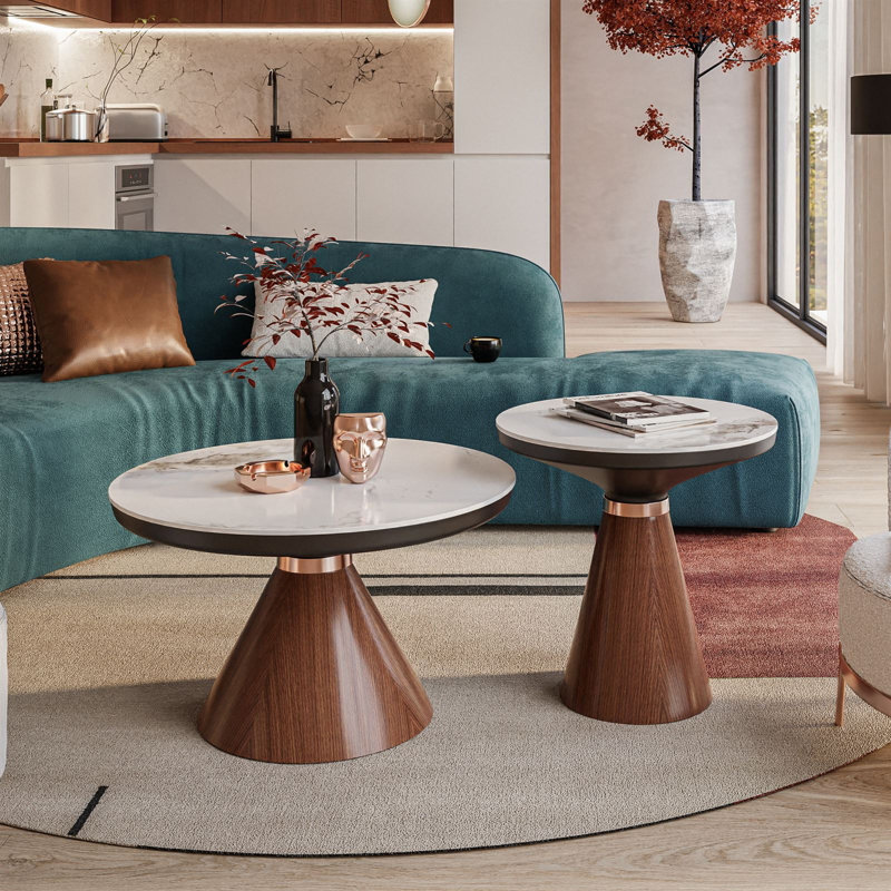 Annessia Pedestal 2 Piece Coffee Table