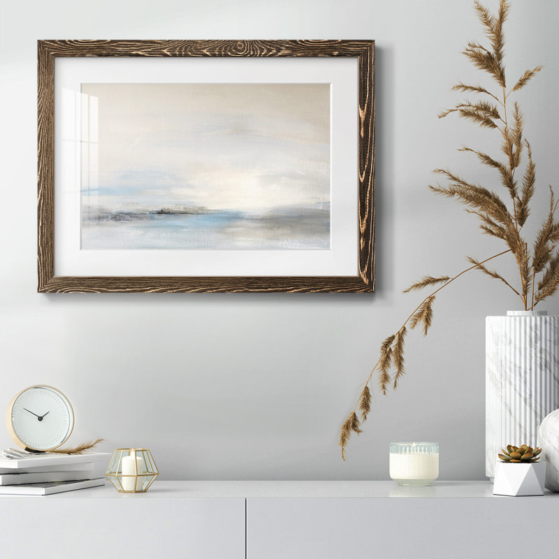 Soft Distance - Single Picture Frame Print, Walnut, 14" H x 20" W x 1.5" D