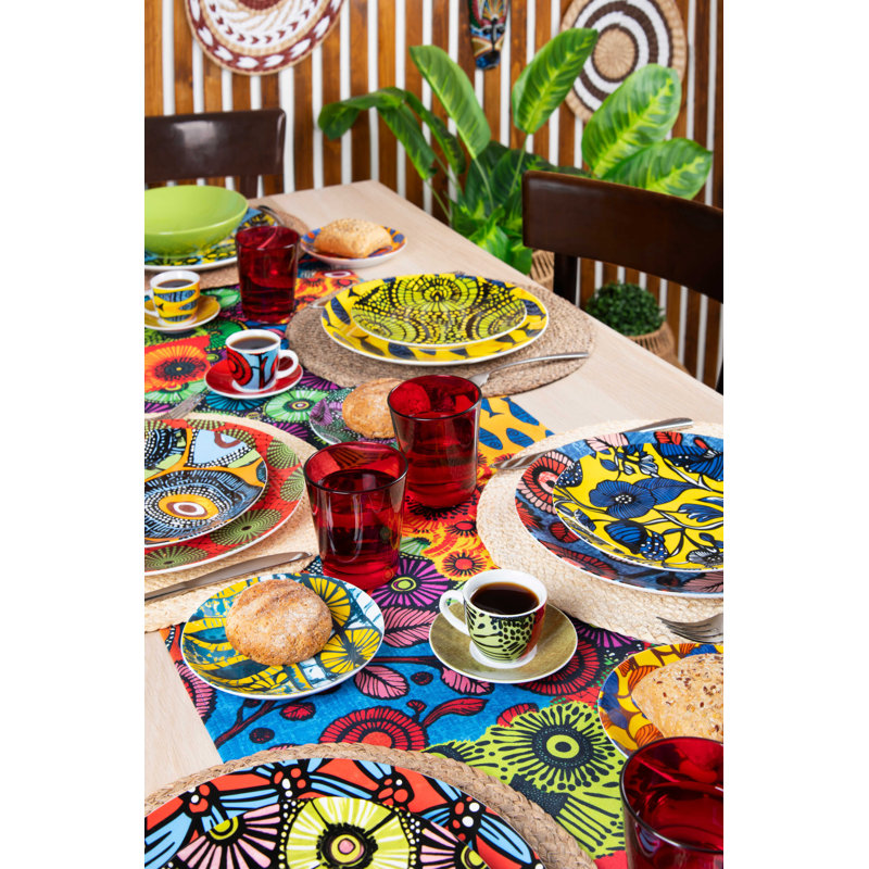18-piece dinner service Excelsa Afrika Chic Porcelain Multicolour 27 / 20,5 / 20,5 cm diameter - 6 place settings