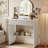 30" Fluted Makeup Vanity Desk with 3-Color Dimmable Arched LED Mirror, Storage Drawers & Open Side Shelves, White-250750668