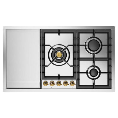 ILVE Nostalgie II Series 36 in. Gas Cooktop with 5 Sealed Burners, Griddle (Natural Gas)
