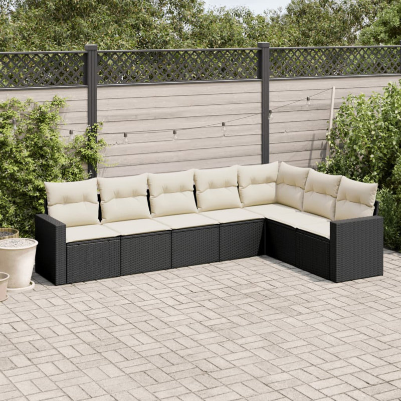Ensemble de canapé de patio avec coussins 7 pièces Vidaxl