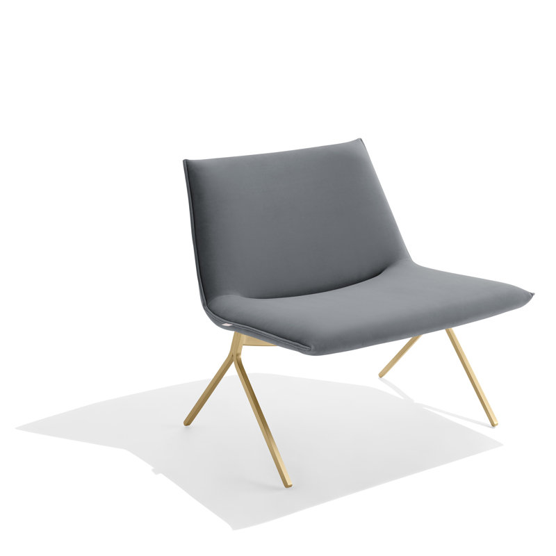 Chaise de réception Meredith, Laiton, Velours gris foncé