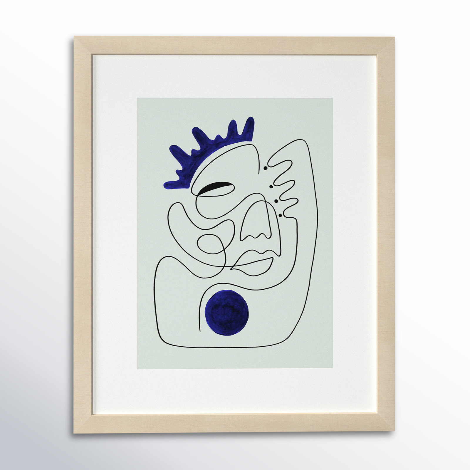 El Rey by Shatha Al Dafai, 21.38" H x 17.38" W x 0.875" D, Natural Framed