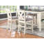 De 2 chaises de salle à manger, hauteur de comptoir, conception moderne avec siège rembourré de couleur crème 2 pièces, blanc