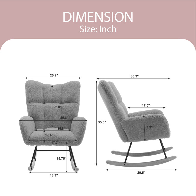 Chaise berçante Damen, Rose