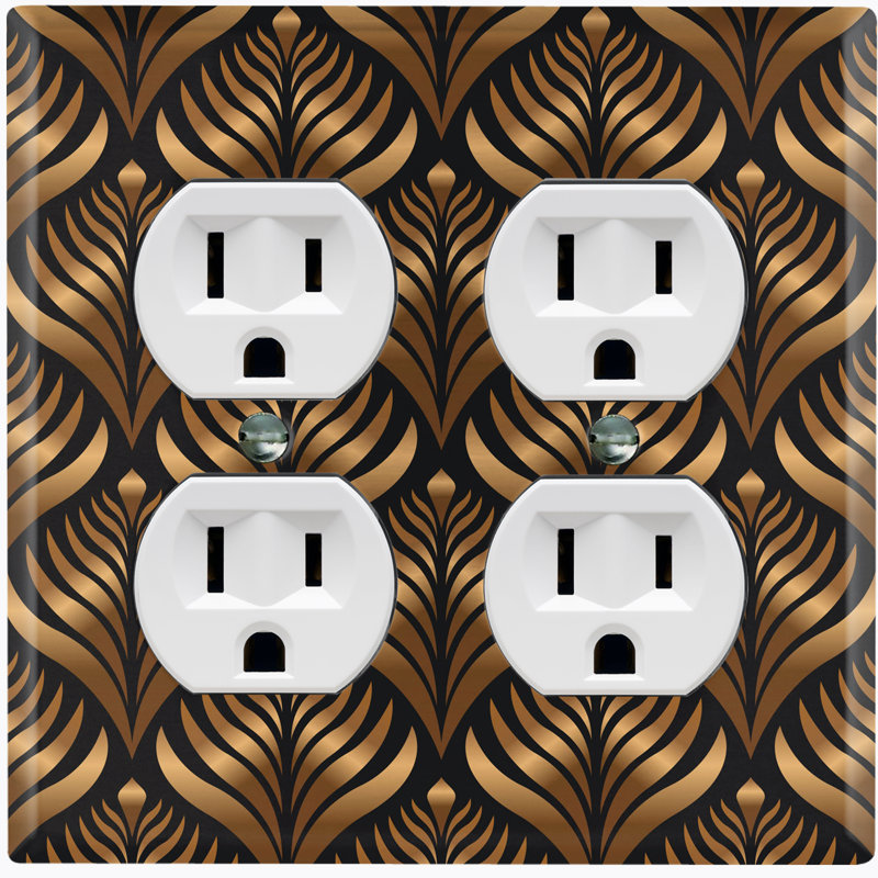 Patterned 2 - Gang Toggle Light Switch Standard Wall Plate