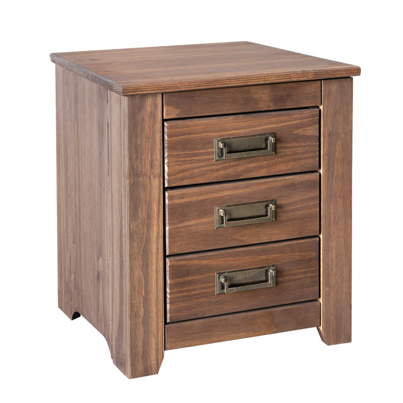 Burritt 43cm W Solid Wood Bedside Table