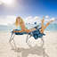 Chaise de plage inclinable avec table Hentges