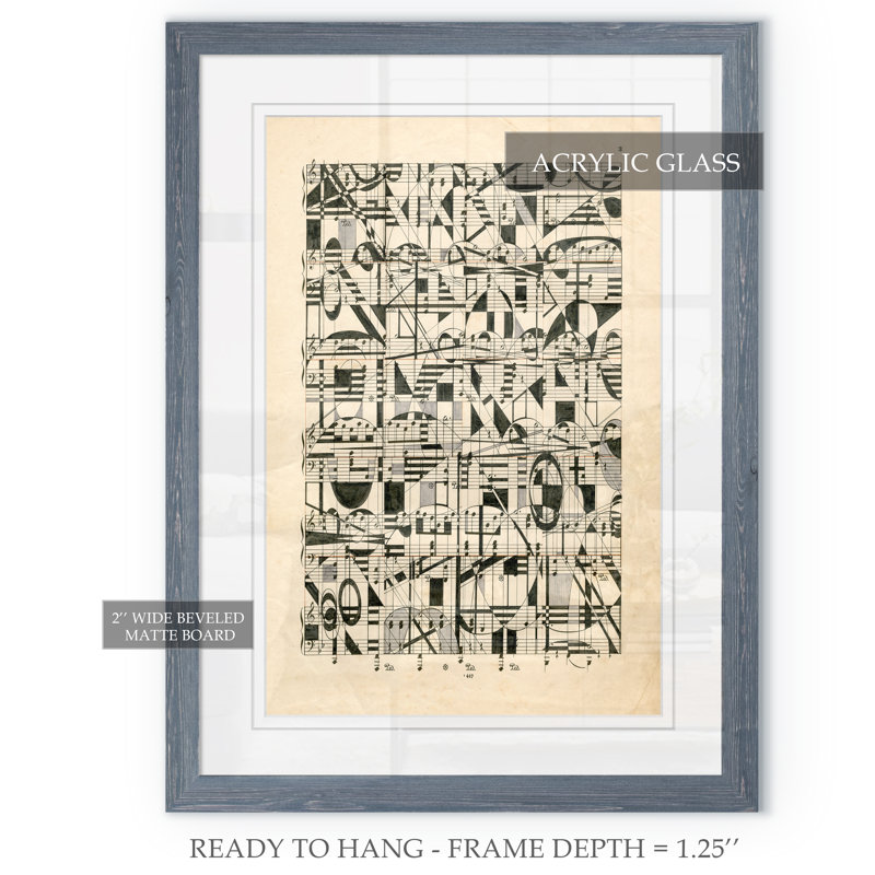 "Graphic Notes" par Paul Cezanne - reproduction d'art encadrée, H 38 po x l 28 po x P 1,25 po, Impression encadrée grise