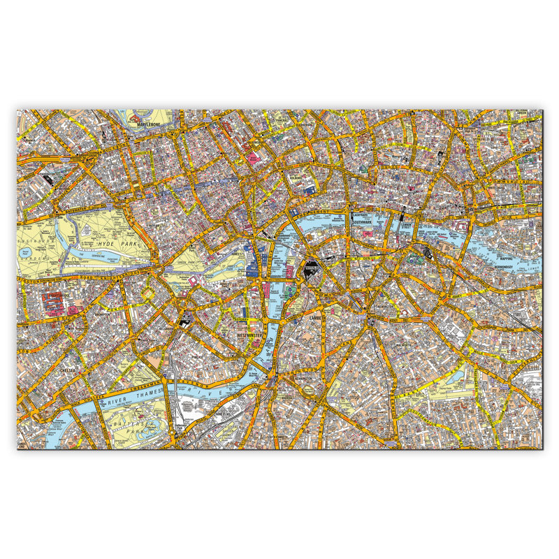 Medium A-Z Canvas London Street Map - Wrapped Canvas Print