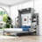 Murphy Bed Wall Bed with Shelves, Drawers and LED Lights-96227678-123407982