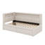Lit plateforme tapissier simple avec ports USB et ceinture à DEL, avec 2 tiroirs-114344351