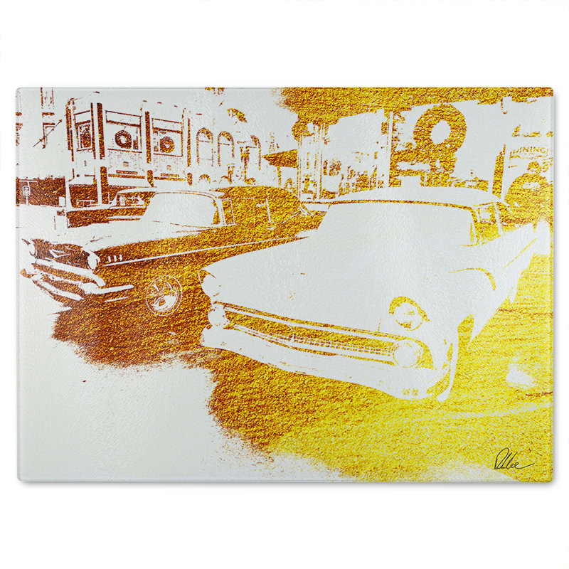 Cool Cars Glass Chopping Board