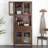 31.5"Nordic solid wood brown bookcase and wine rack