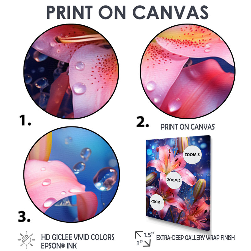 Rumley - Lily, art mural du salon, Toile tendue, H 20 po x l 12 po