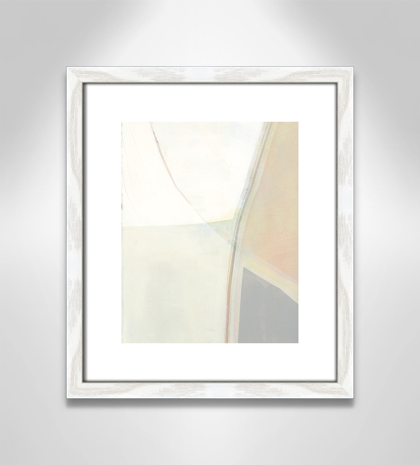 Alexandria "In Neutral II" Painting by Cartissi, White Wood Framed Paper, 15" H x 13" W x 0.75" D