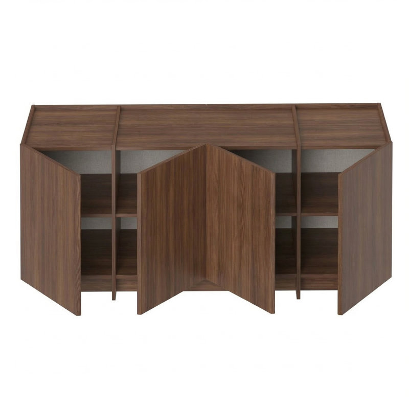 Buffet de 71 po de largeur et console polyvalente Renwick, Noyer, Noyer