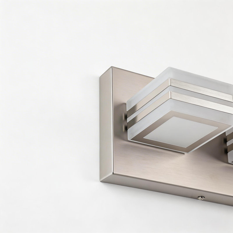 Éclairage pour salle de bain 4 lumières DEL nickel brossé à intensité variable, largeur 25,59 po, blanc froid 5500K pour salle de bain