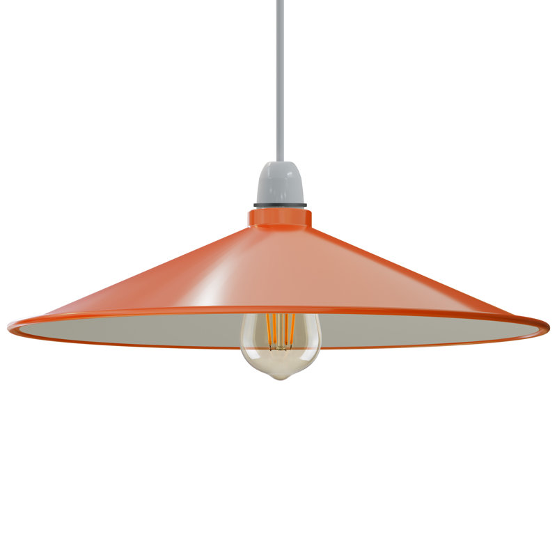 19.05cm H Metal Cone Lamp Shade ( Screw On ), Orange