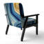 Fauteuil rembourré moderne Bold Blue Brush Strokes III