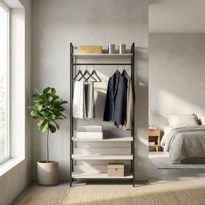 Alva Open Wardrobe with 4 Shelves