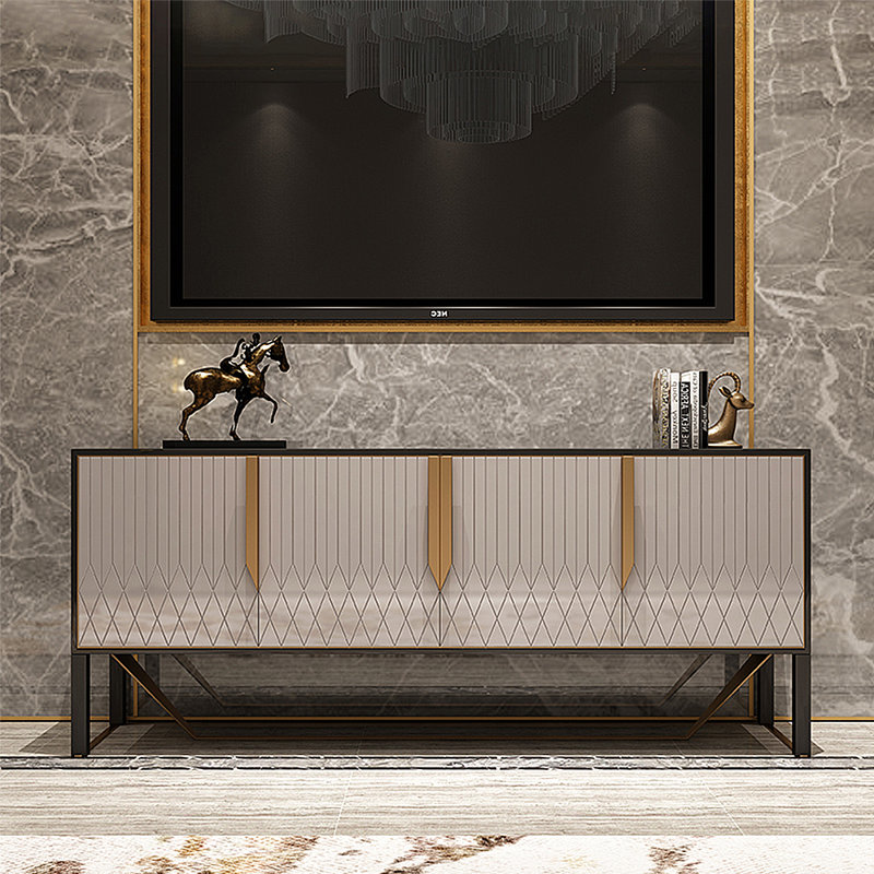 Armoire de rangement de style télé minimaliste de style américain, H 23,62 po x L 70,87 po x l 15,75 po