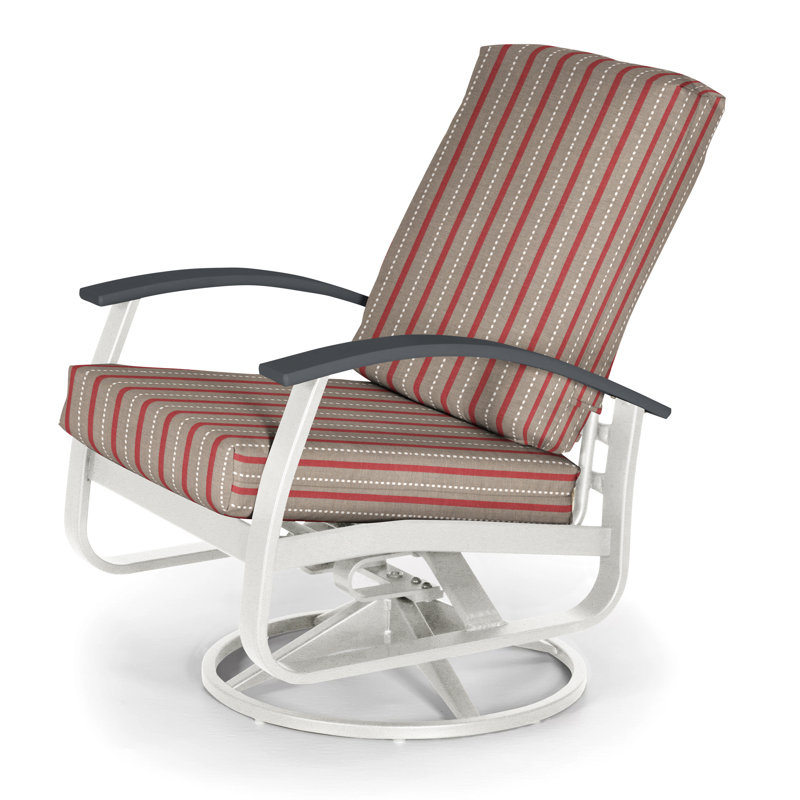 Belle Isle Outdoor Swivel Lounge Chair, Canvas Navy Sunbrella® Canvas, Classic Graphite P30, Textured Snow