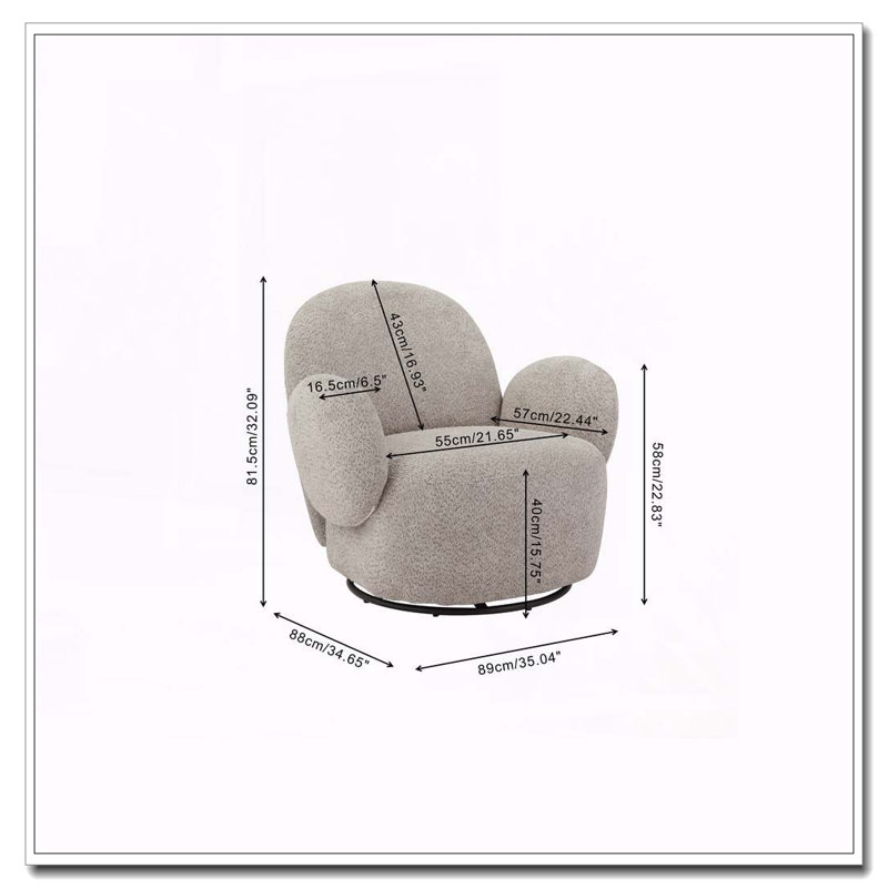 Fauteuil pivotant d'appoint, Gris