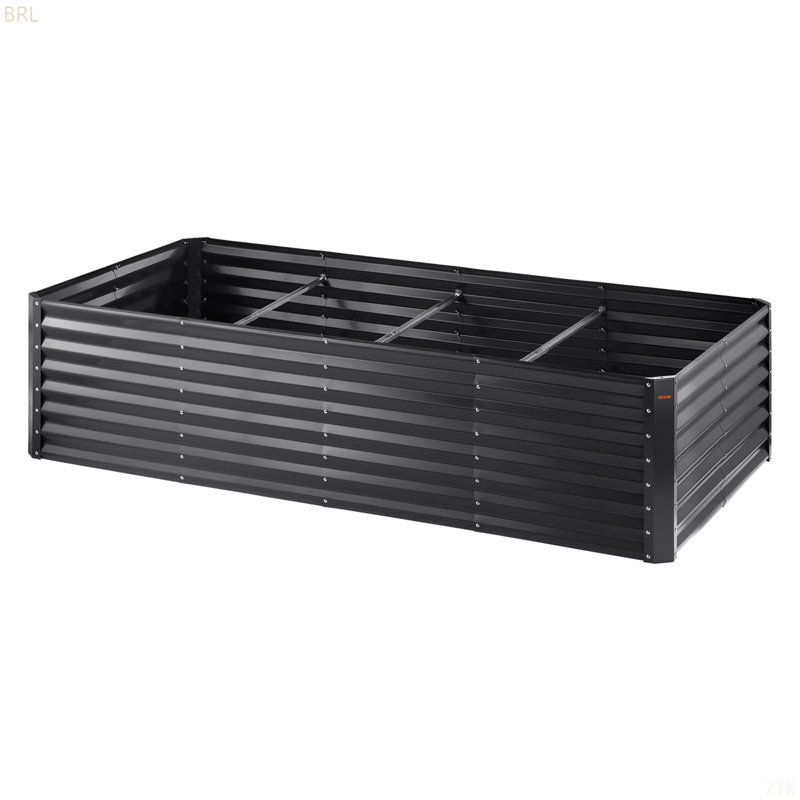 Bac à fleurs surélevé galvanisé pour jardin 94,5 x 47,2 x 23,6 po