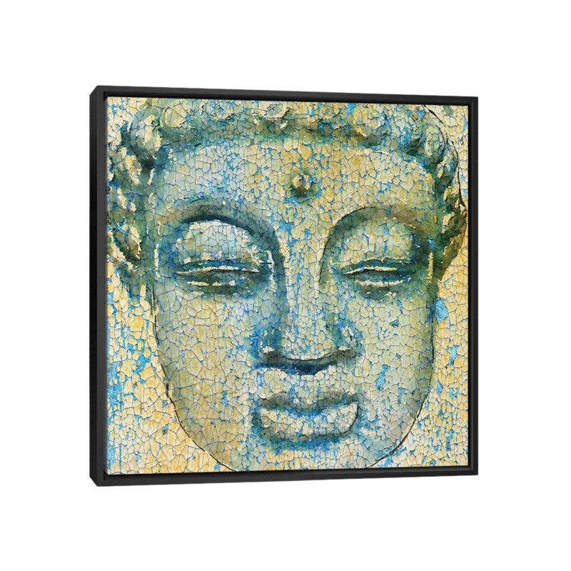 Bouddha, paix intérieure V, impression sur toile tendue, H 18 po x l 18 po x P 1,5 po, Toile avec cadre noir, Pas de tapis